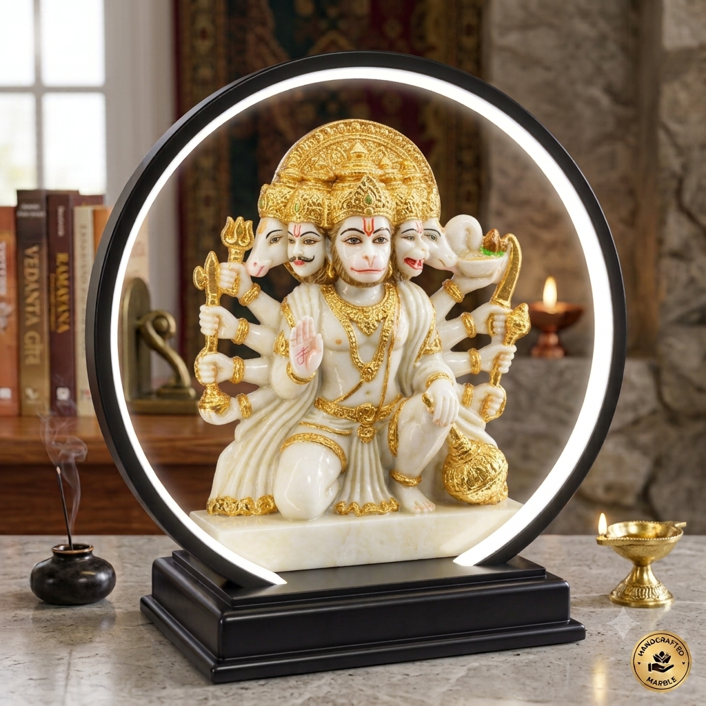 Illuminated Panchamukhi Hanuman Idol